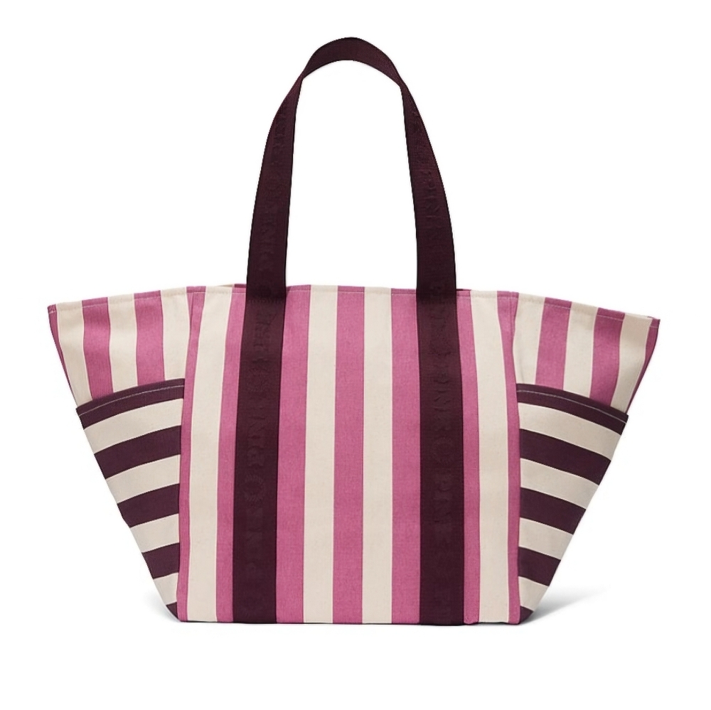 Striped Large Canvas Tote